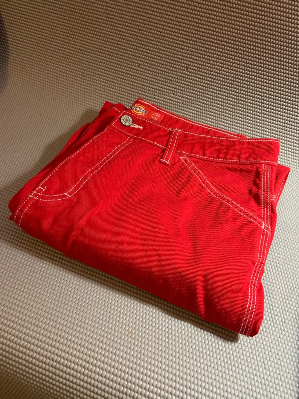 Dickies Girl CP20 Contrast Stitch Carpenter Pants Size 11/30 Red White